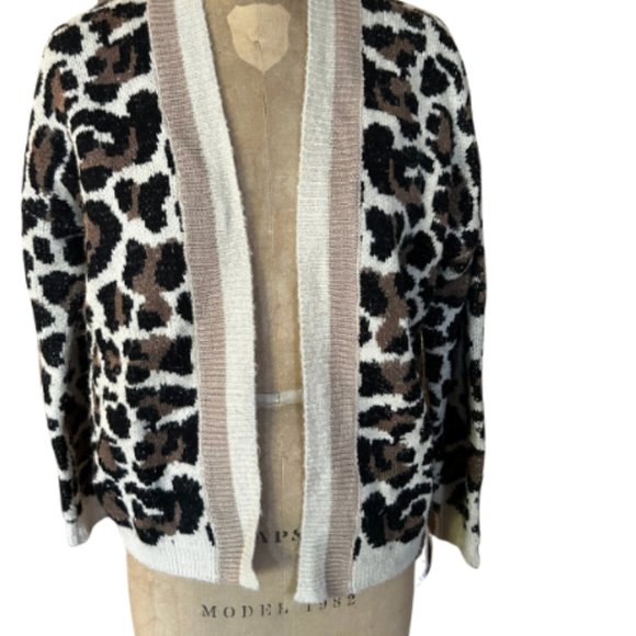 Anthropologie Open Knit Leopard Cardigan - Picture 5 of 7